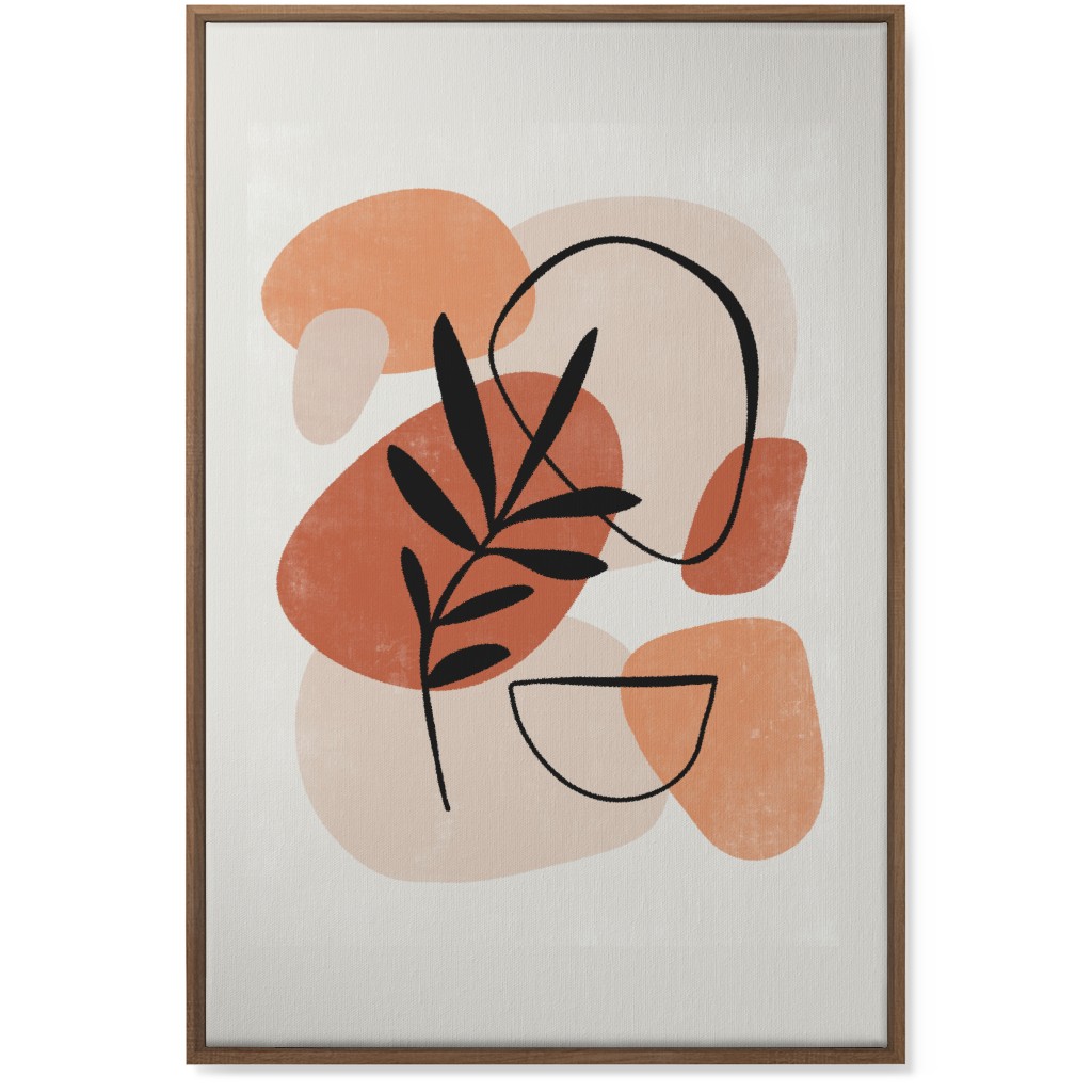 Abstract Frond - Terracotta and Ivory Wall Art, Natural, Single piece, Canvas, 24x36, Beige, Pearl