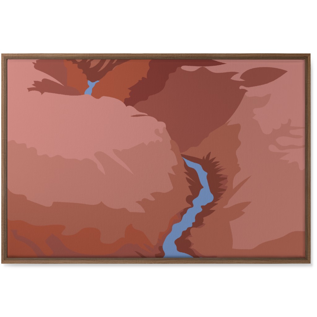 Winding Canyon River - Terracotta Wall Art, Natural, Single piece, Canvas, 24x36, Brown, Brown