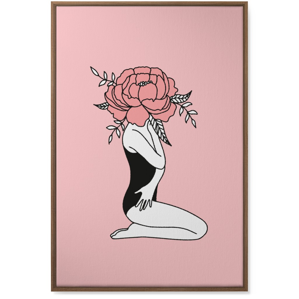 Modern Feminine Abstract - Pink Wall Art, Natural, Single piece, Canvas, 24x36, Pink