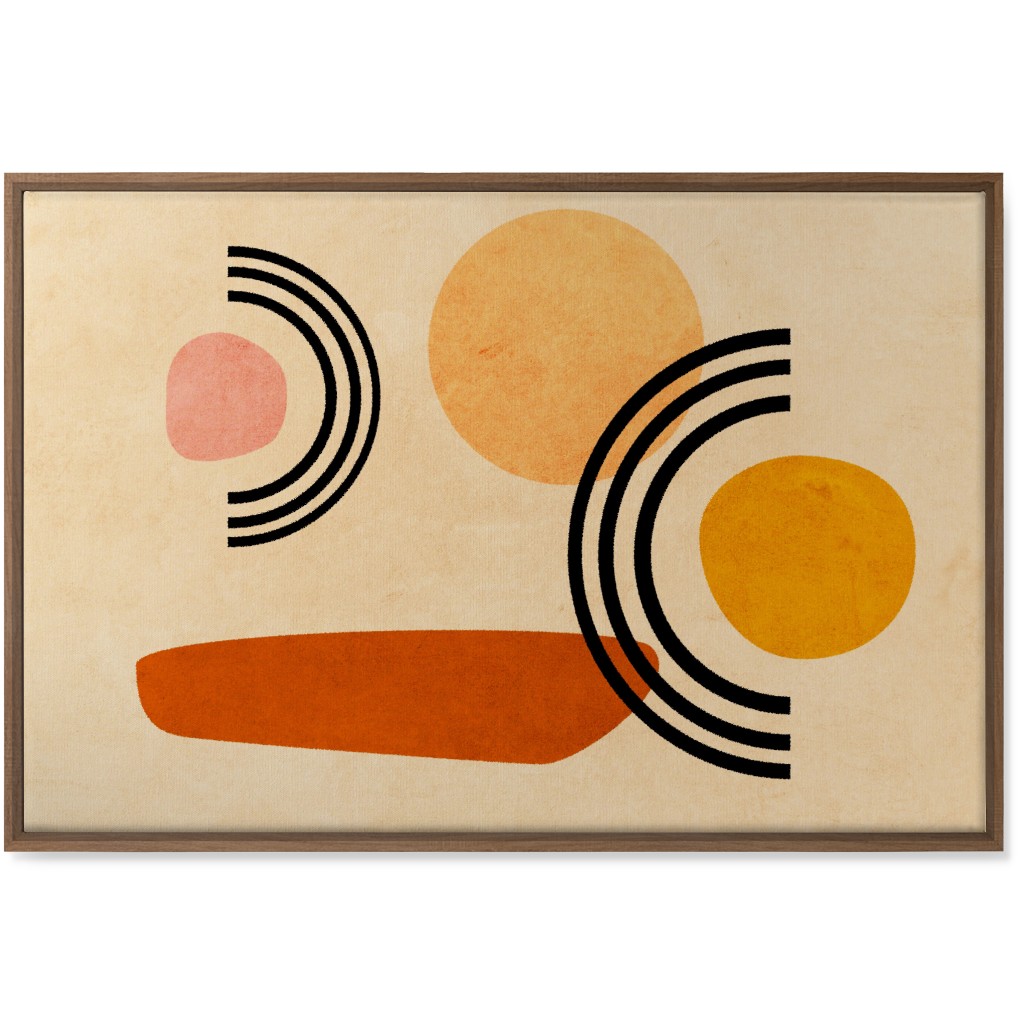 Cups & Saucers Abstract Wall Art, Natural, Single piece, Canvas, 24x36, Orange