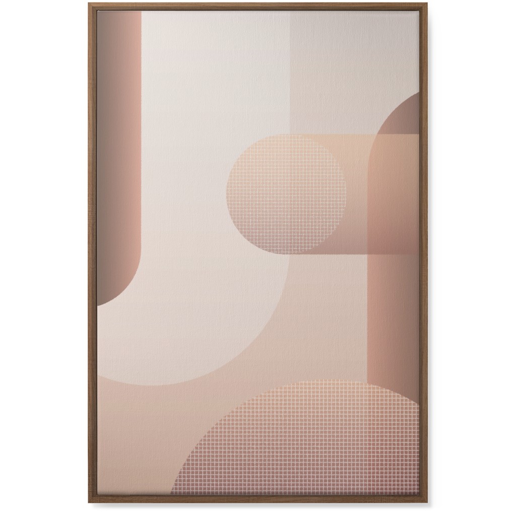 Geometric Curves - Neutral Wall Art, Natural, Single piece, Canvas, 24x36, Pink