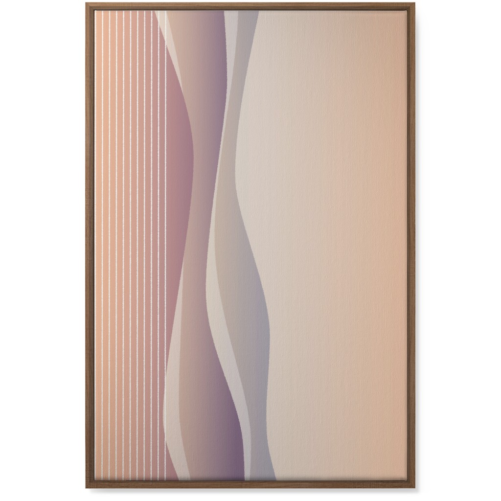 Curves Abstract - Neutral Wall Art, Natural, Single piece, Canvas, 24x36, Pink, Bright Pink