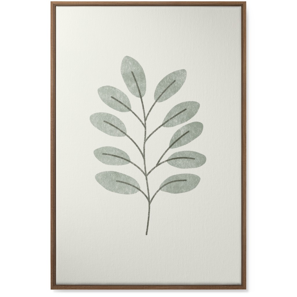 Botanical Greenery - Green Wall Art, Natural, Single piece, Canvas, 24x36, Gray, Gray