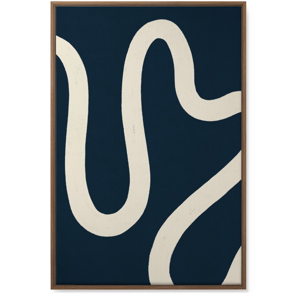 Tangled Brush Strokes Iii Wall Art, Natural, Single piece, Canvas, 24x36, Blue, Silhouette