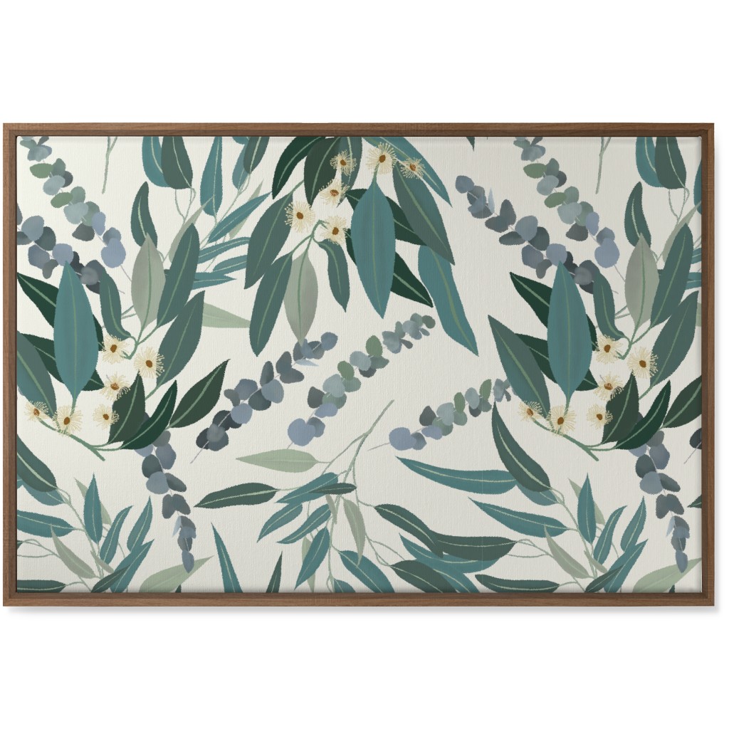 Eucalyptus - Green on White Wall Art, Natural, Single piece, Canvas, 24x36, Green