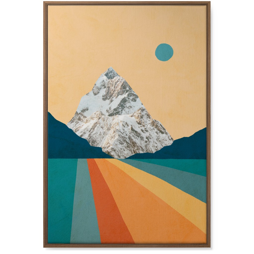 Retro Mountain - Multi Wall Art, Natural, Single piece, Canvas, 24x36, Multicolor