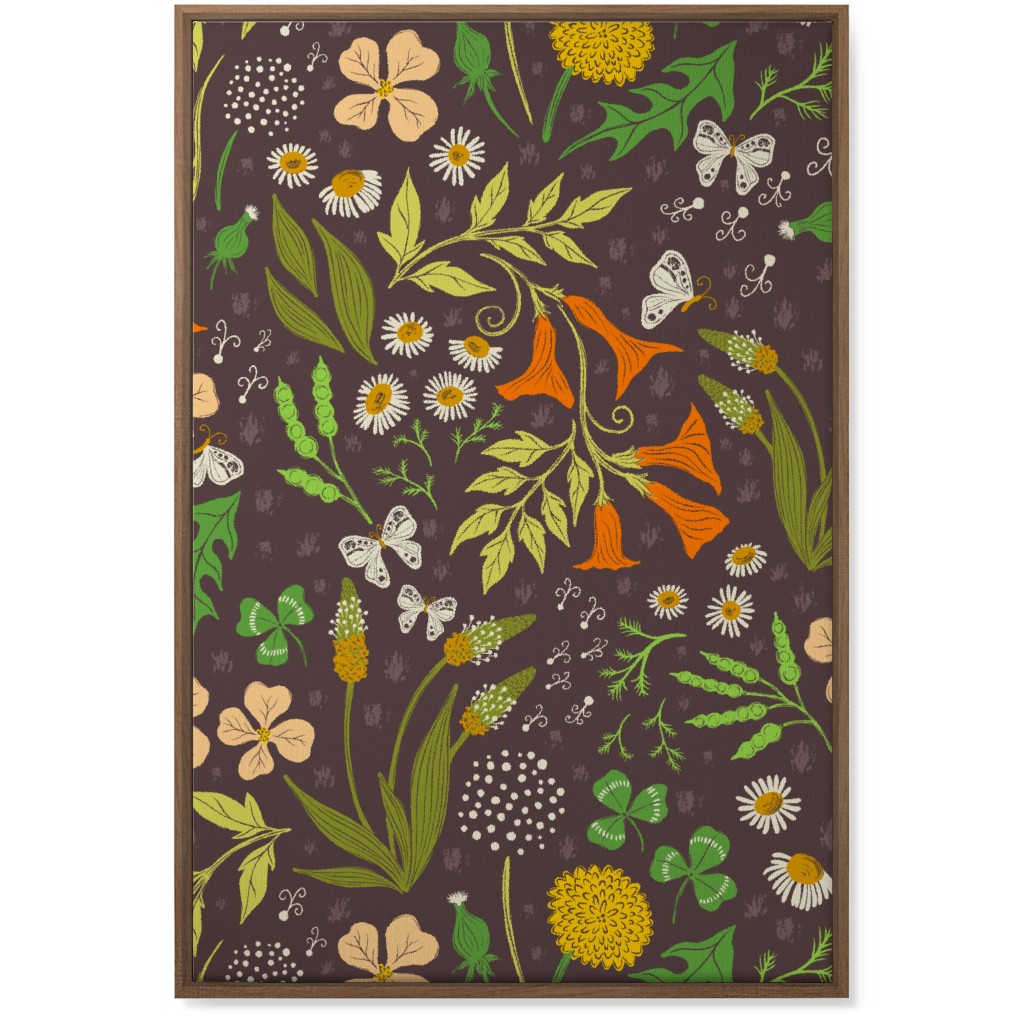 in the Weeds - Multi on Brown Wall Art, Natural, Single piece, Canvas, 24x36, Brown