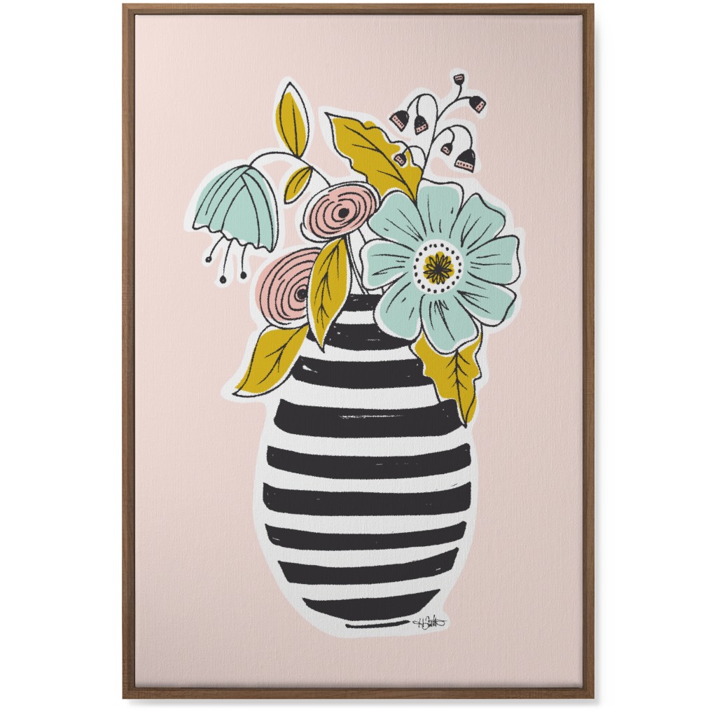 Summer Floral Vase Wall Art, Natural, Single piece, Canvas, 24x36, Multicolor