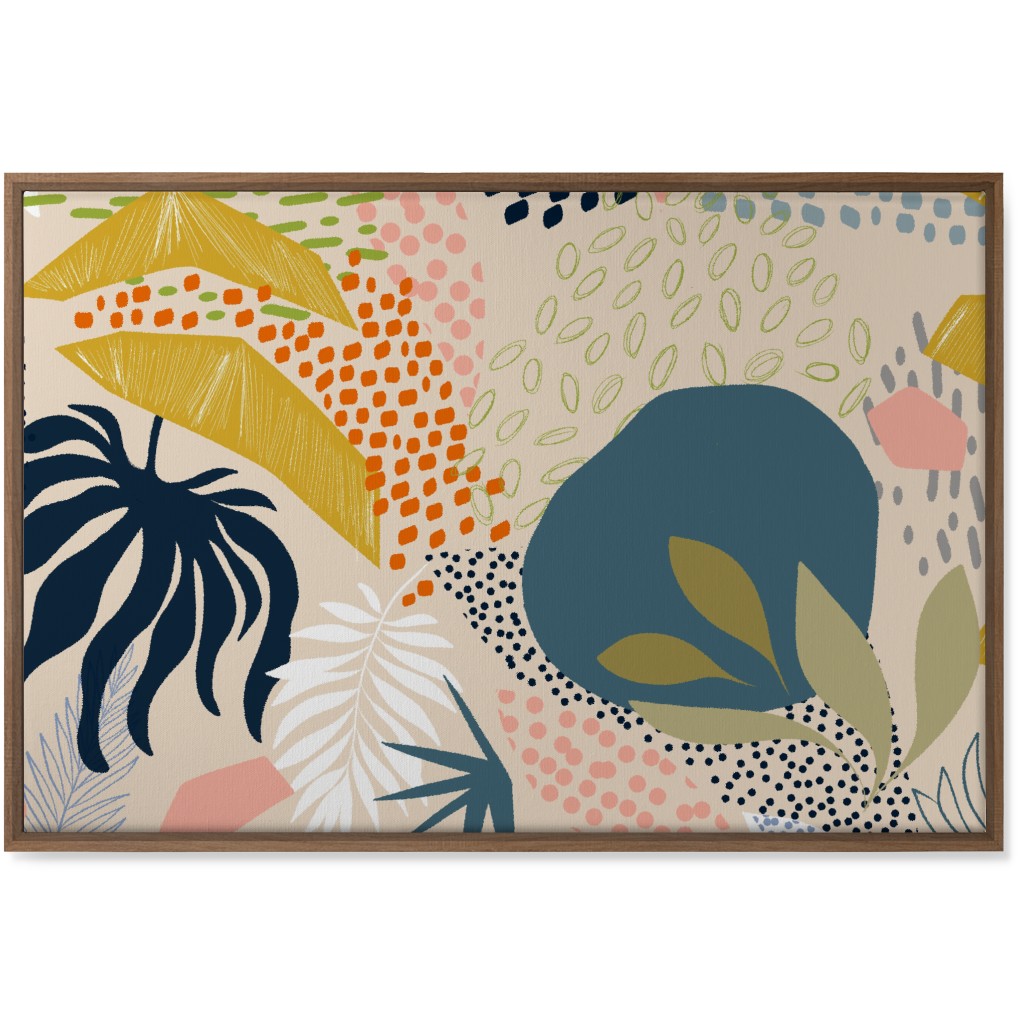 Tropical Foliage - Multi Wall Art, Natural, Single piece, Canvas, 24x36, Multicolor