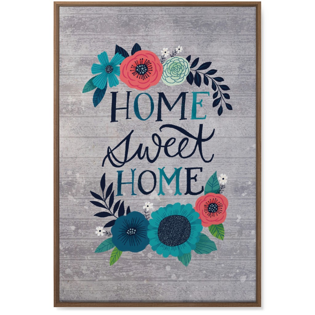 Home Sweet Home - Gray Wall Art, Natural, Single piece, Canvas, 24x36, Gray