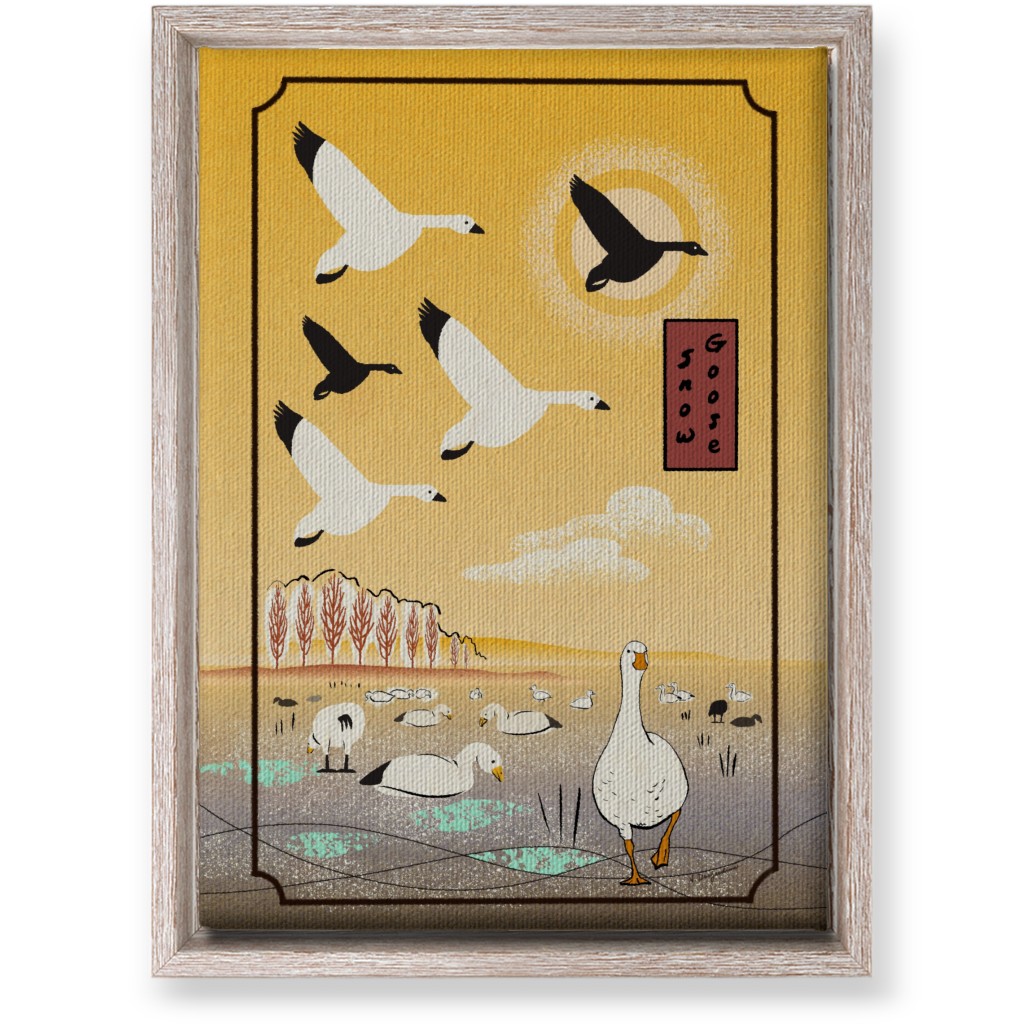 Snow Geese Wall Art, Rustic, Single piece, Canvas, 10x14, Yellow