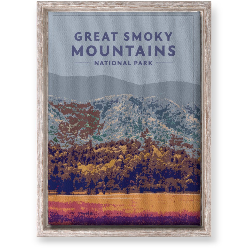 Great Smoky Mountains Wall Art, Rustic, Single piece, Canvas, 10x14, Blue