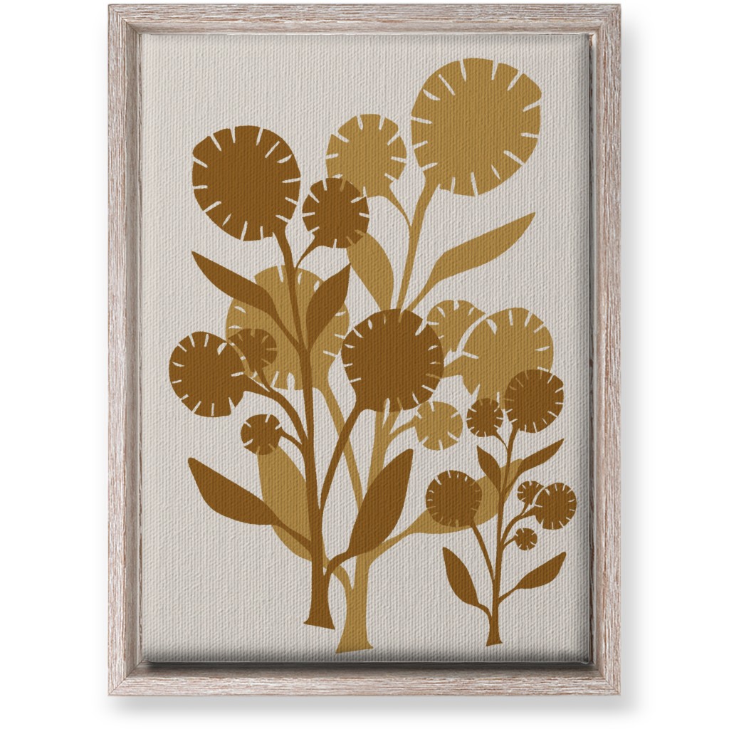 Abstract Flower Wall Art, Rustic, Single piece, Canvas, 10x14, Brown