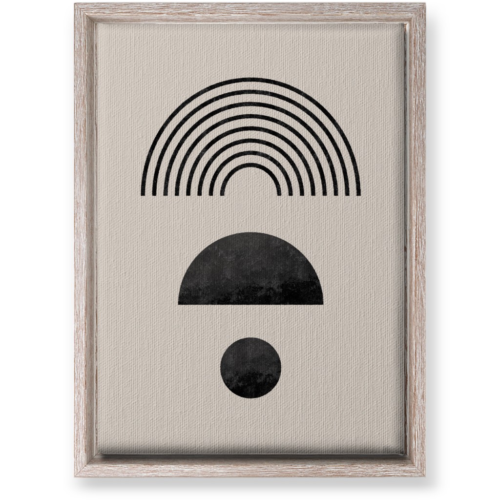 Minimal Rainbow and Geometric - Neutral Wall Art, Rustic, Single piece, Canvas, 10x14, Beige, Pearl