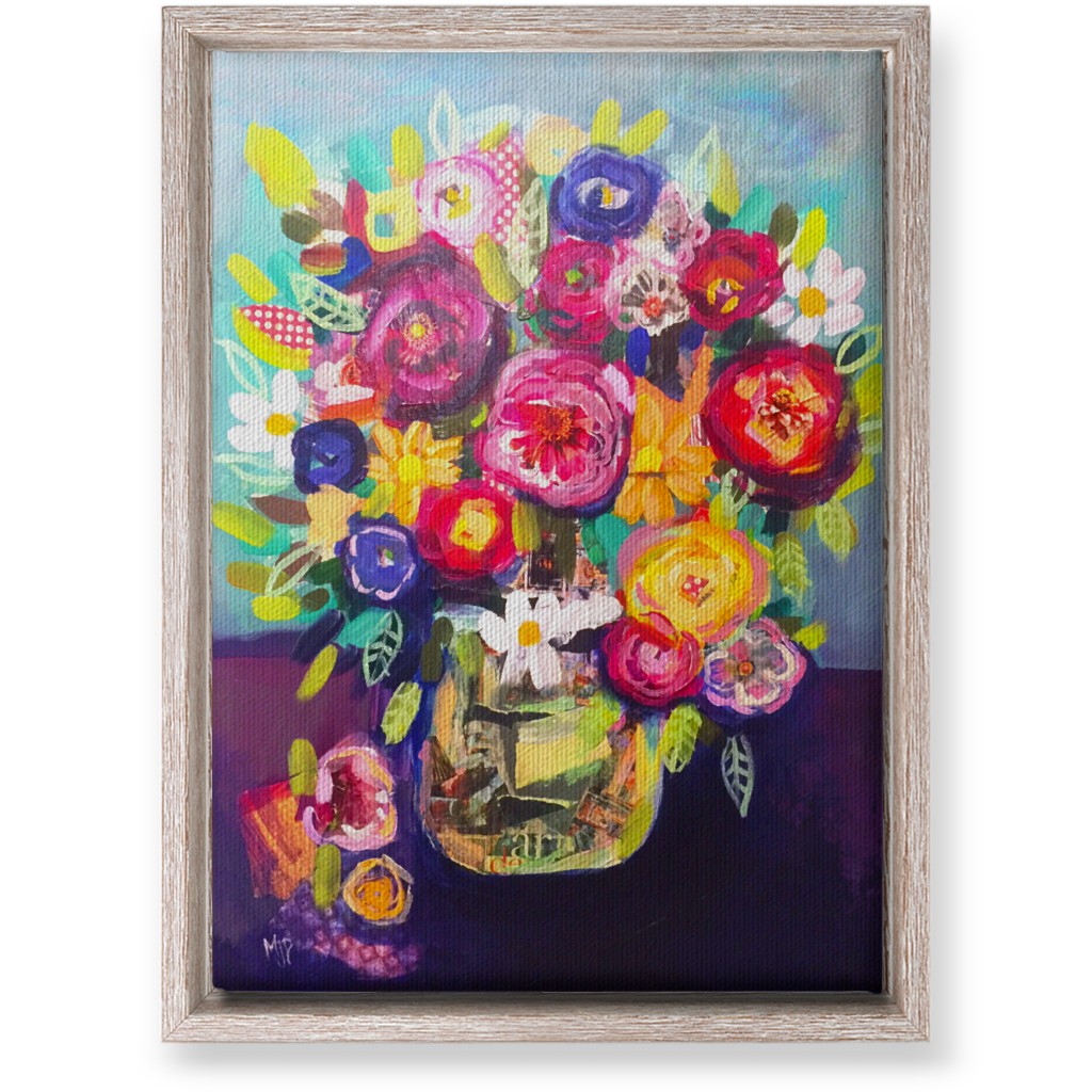 Acrylic Summer Floral Bouquet - Vibrant Wall Art, Rustic, Single piece, Canvas, 10x14, Multicolor