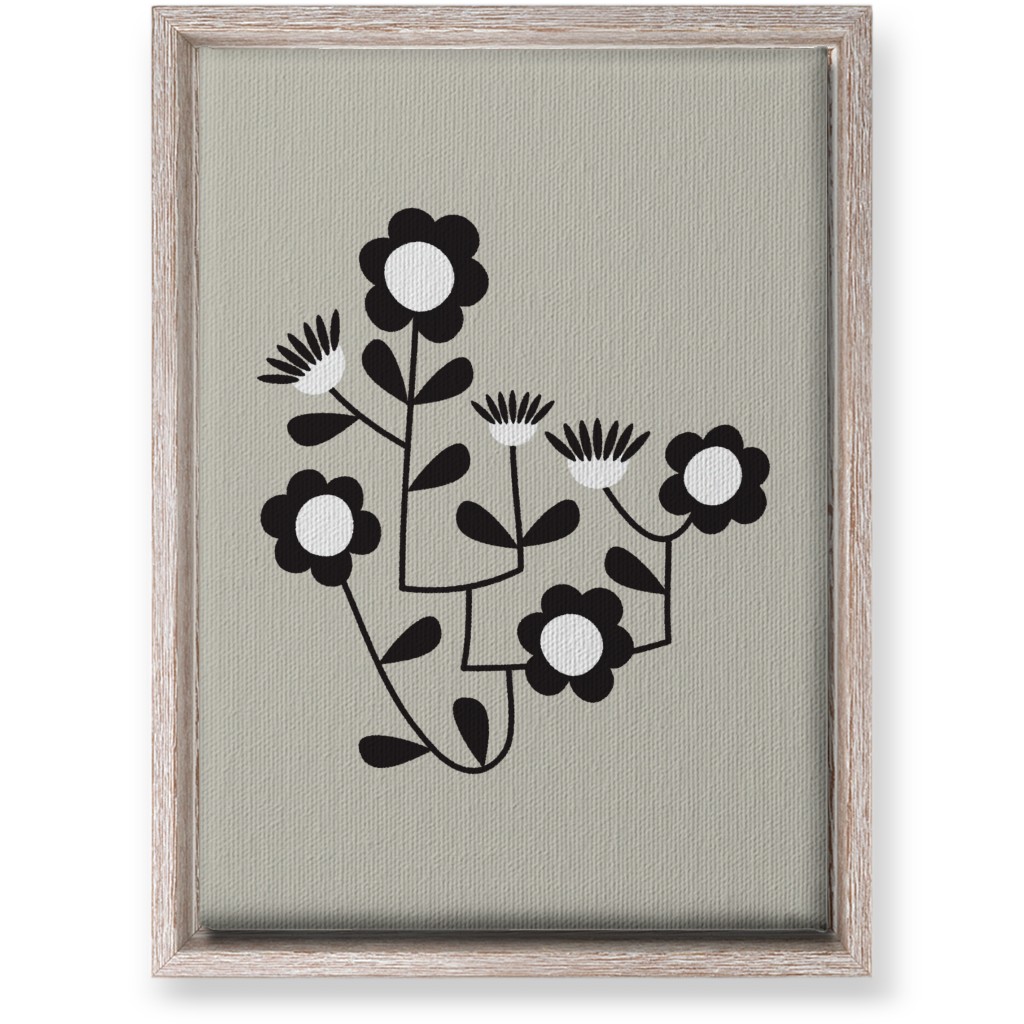 Mod Hanging Floral Wall Art, Rustic, Single piece, Canvas, 10x14, Gray, Pebble