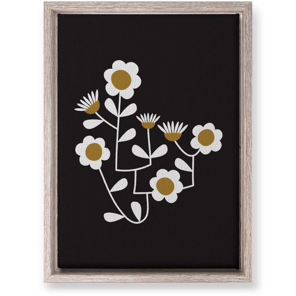 Mod Hanging Floral Wall Art, Rustic, Single piece, Canvas, 10x14, Black