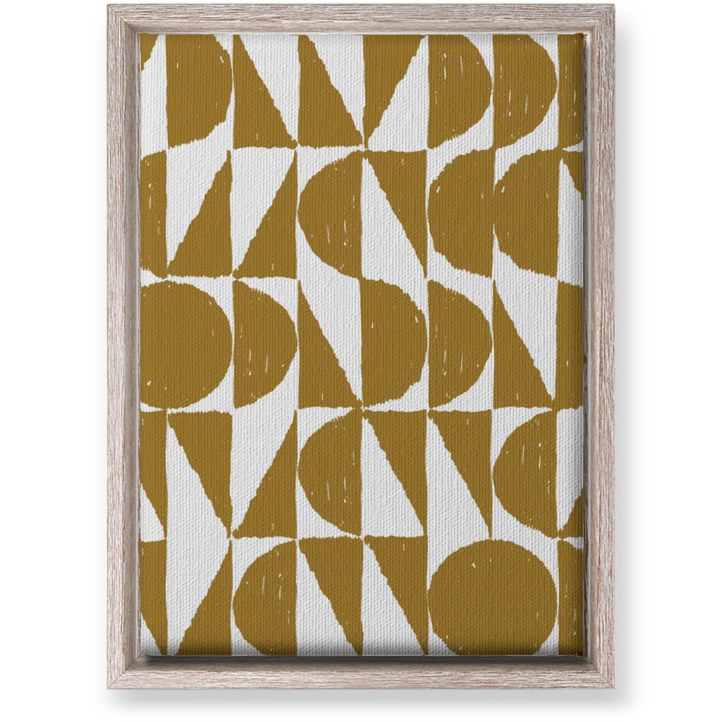 Mod Shapes Wall Art, Rustic, Single piece, Canvas, 10x14, Yellow, Golden