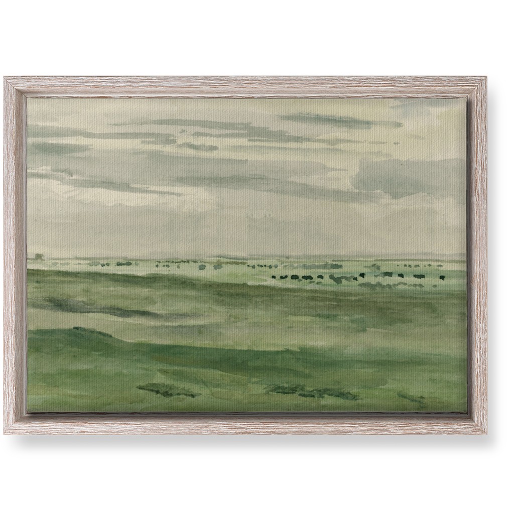 Watercolor Fields Wall Art, Rustic, Single piece, Canvas, 10x14, Green, Classic Green
