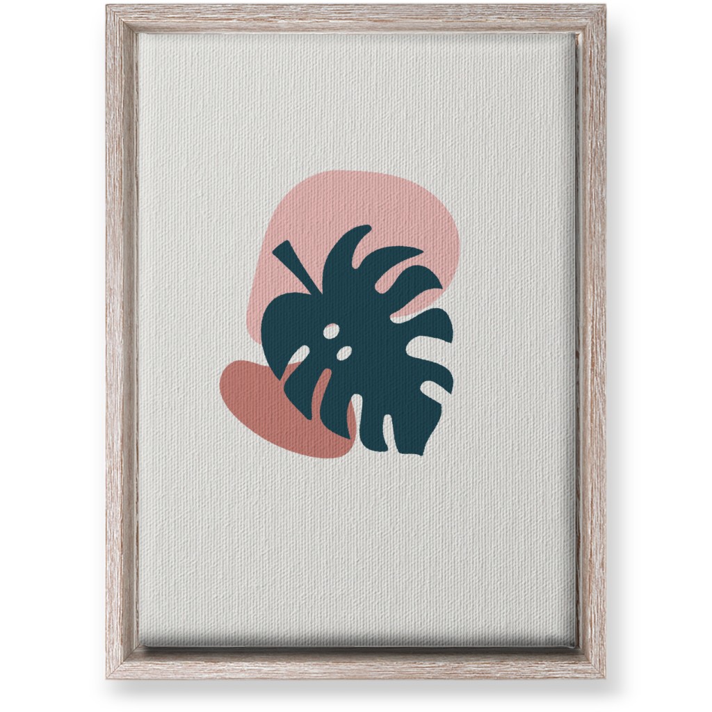 Shapes and Fern Leaf Ii Wall Art, Rustic, Single piece, Canvas, 10x14, Pink