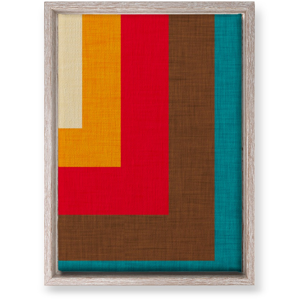 Abstract Mod Cube Wall Art, Rustic, Single piece, Canvas, 10x14, Multicolor, Red