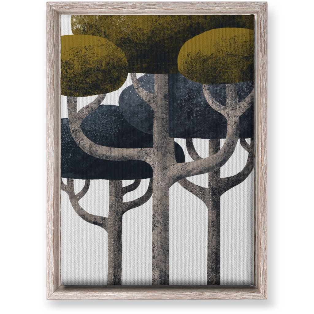 Tree Stand - Green and Black Wall Art, Rustic, Single piece, Canvas, 10x14, Multicolor