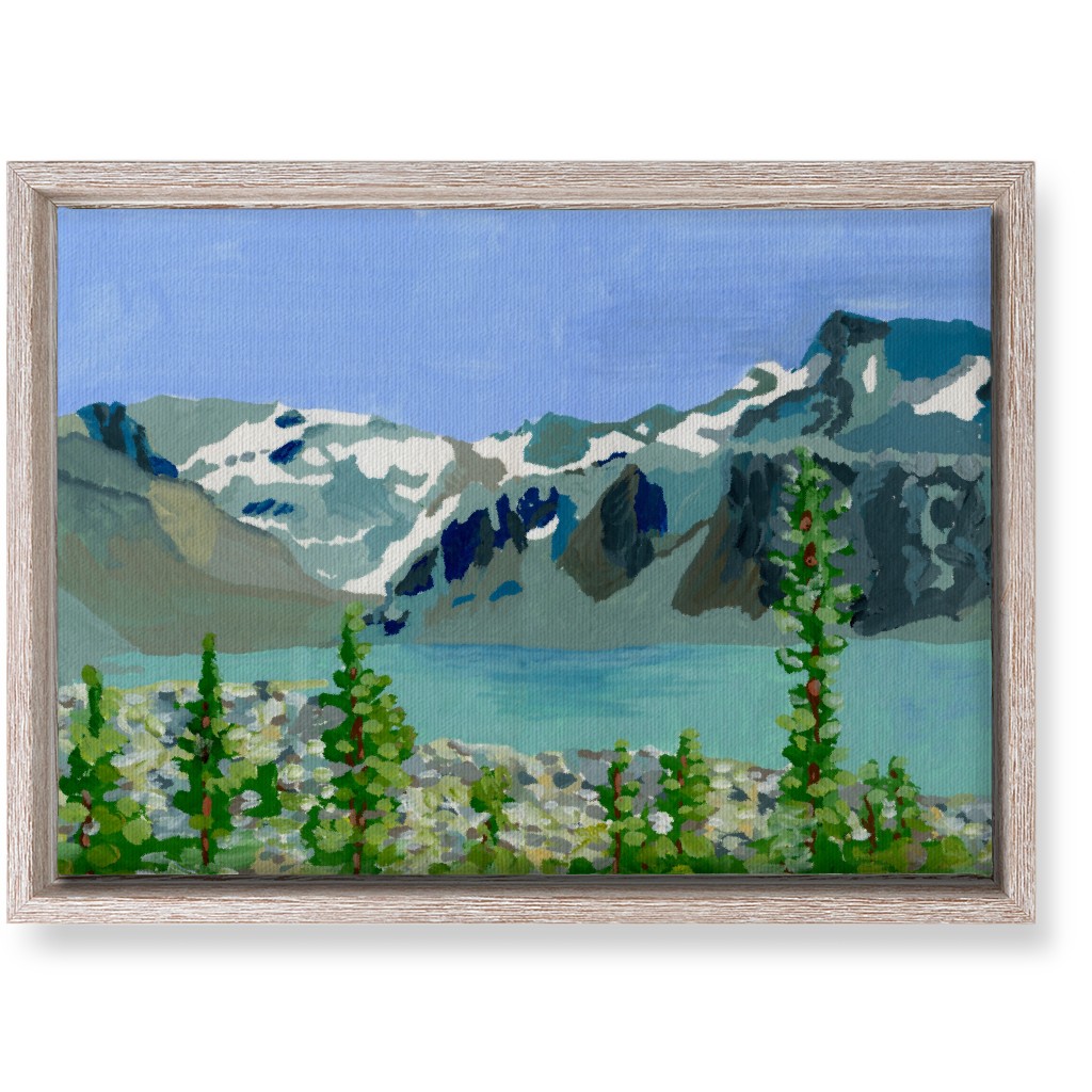 Lake Wedgemount Painting Wall Art, Rustic, Single piece, Canvas, 10x14, Blue, True Blue