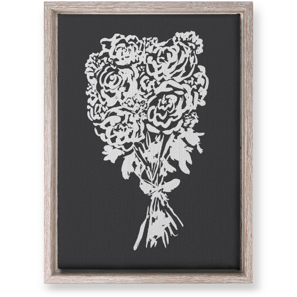 Summer Bouquet Wall Art, Rustic, Single piece, Canvas, 10x14, Gray, Gray