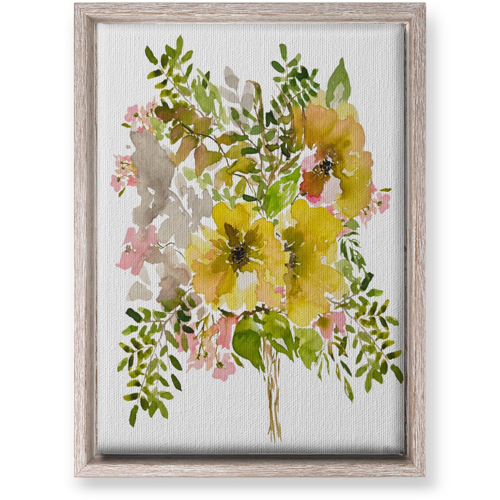 Floral Bouquet - Yellow Wall Art, Rustic, Single piece, Canvas, 10x14, Yellow, Classic Yellow