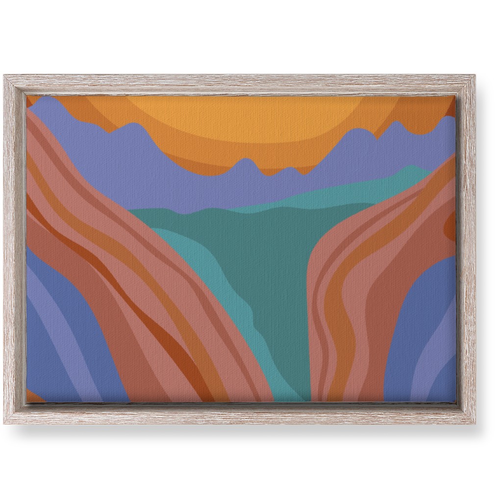 Minimalist Canyon River Sunset - Multi Wall Art, Rustic, Single piece, Canvas, 10x14, Multicolor
