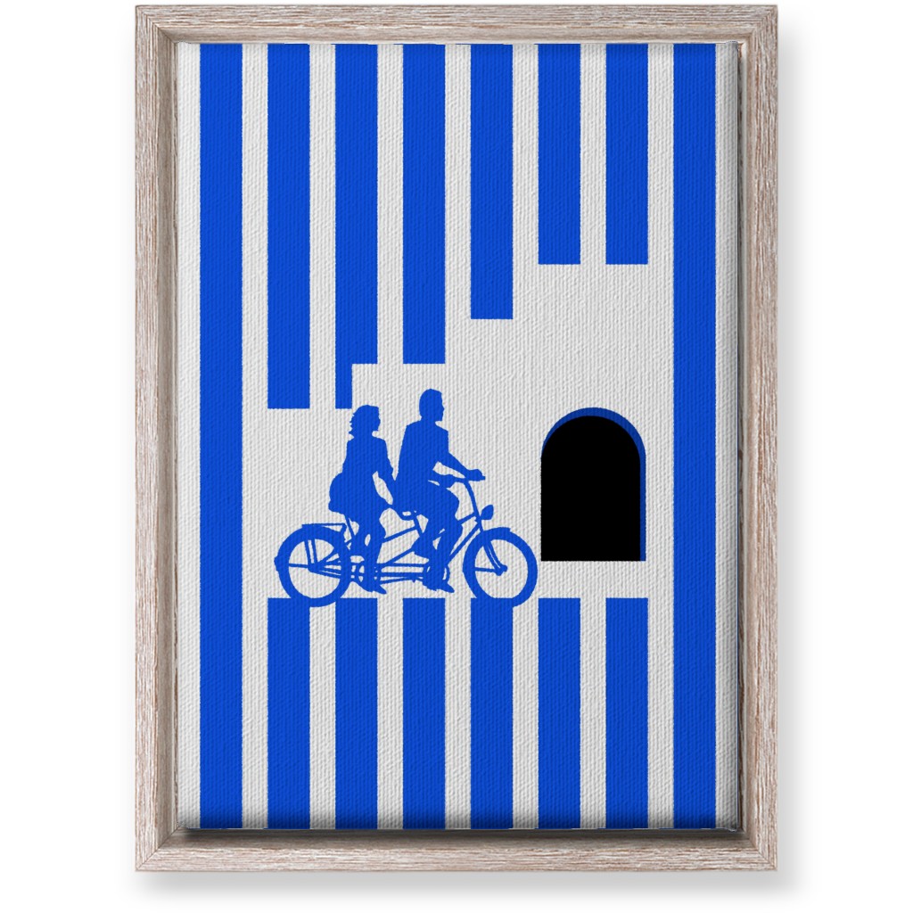 Riders Minimal Artwork - Blue Wall Art, Rustic, Single piece, Canvas, 10x14, Blue, True Blue