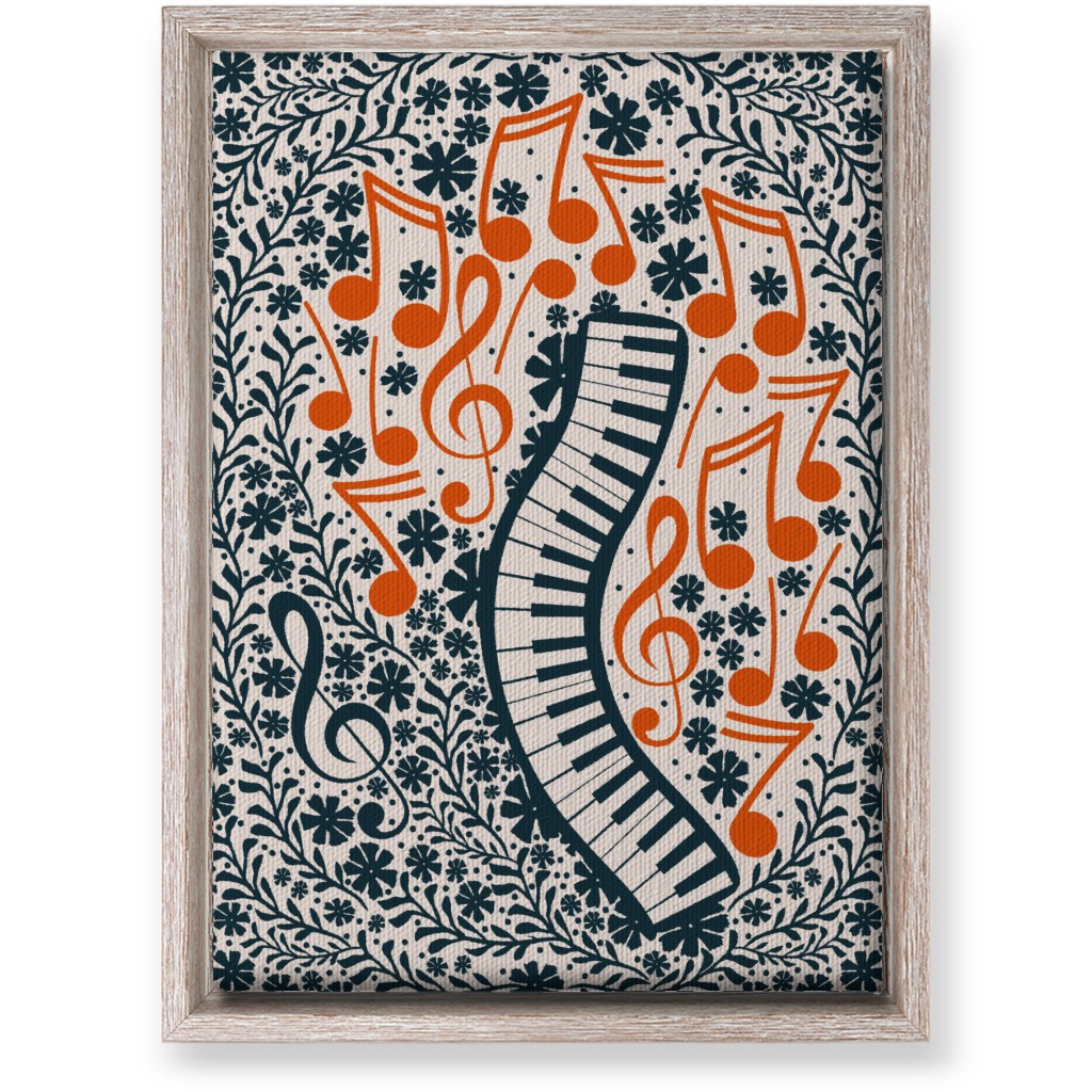 Piano Keyboard and Music Notes Wall Art, Rustic, Single piece, Canvas, 10x14, Blue, True Blue