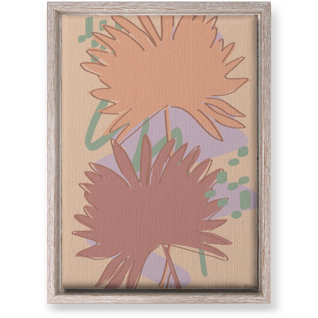 Modern Sabal Palm - Pink Wall Art, Rustic, Single piece, Canvas, 10x14, Orange