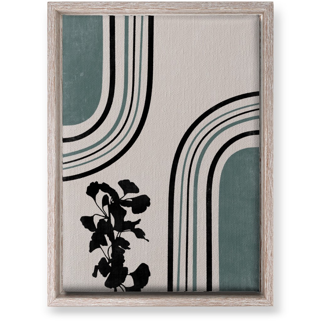 Modern Garden Pathway - Green and Ivory Wall Art, Rustic, Single piece, Canvas, 10x14, Green