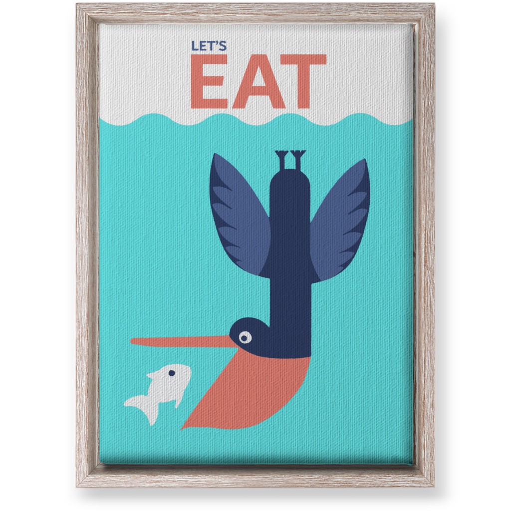 Let's Eat - Blue Wall Art, Rustic, Single piece, Canvas, 10x14, Blue, True Blue
