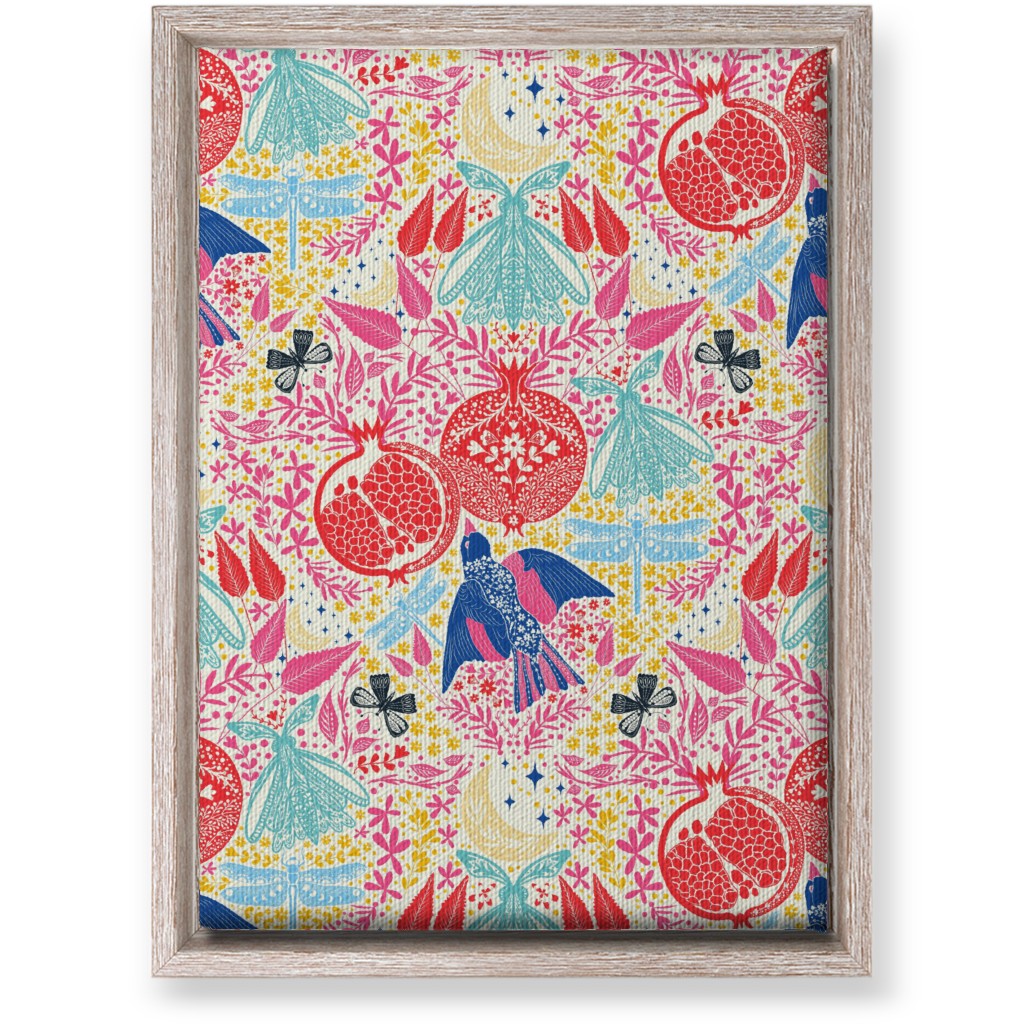 Botanical Pomegranate Garden - Multi Wall Art, Rustic, Single piece, Canvas, 10x14, Multicolor