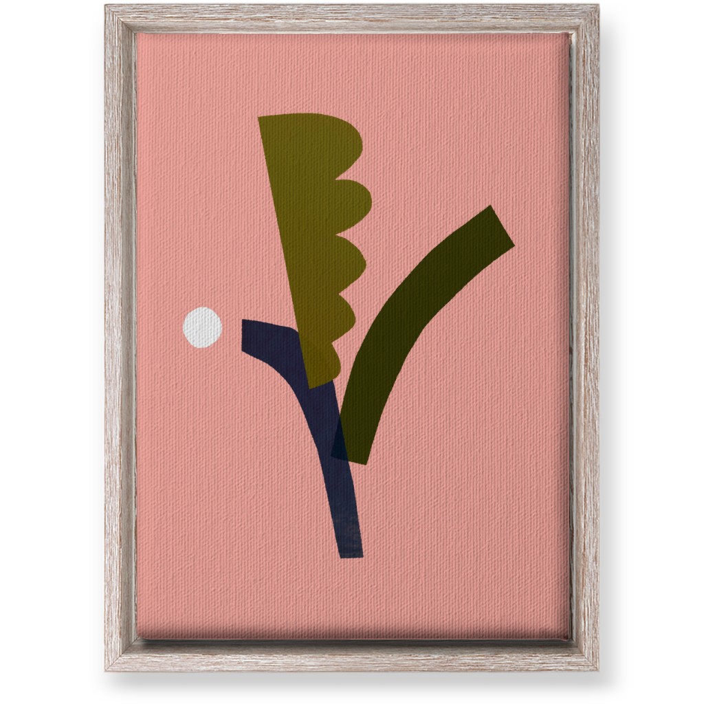 Leaves - Pink Wall Art, Rustic, Single piece, Canvas, 10x14, Pink, Bright Pink