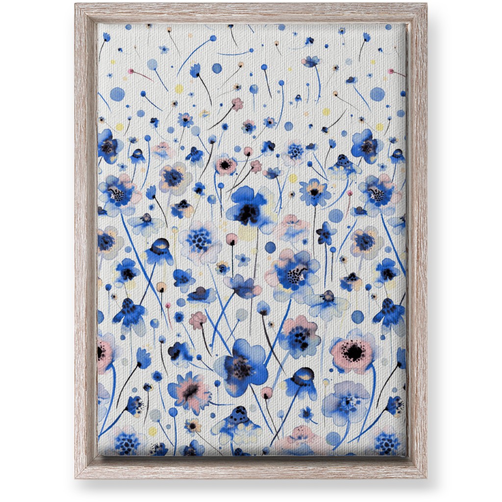 Gradation of Flowers - Blue Wall Art, Rustic, Single piece, Canvas, 10x14, Blue, True Blue