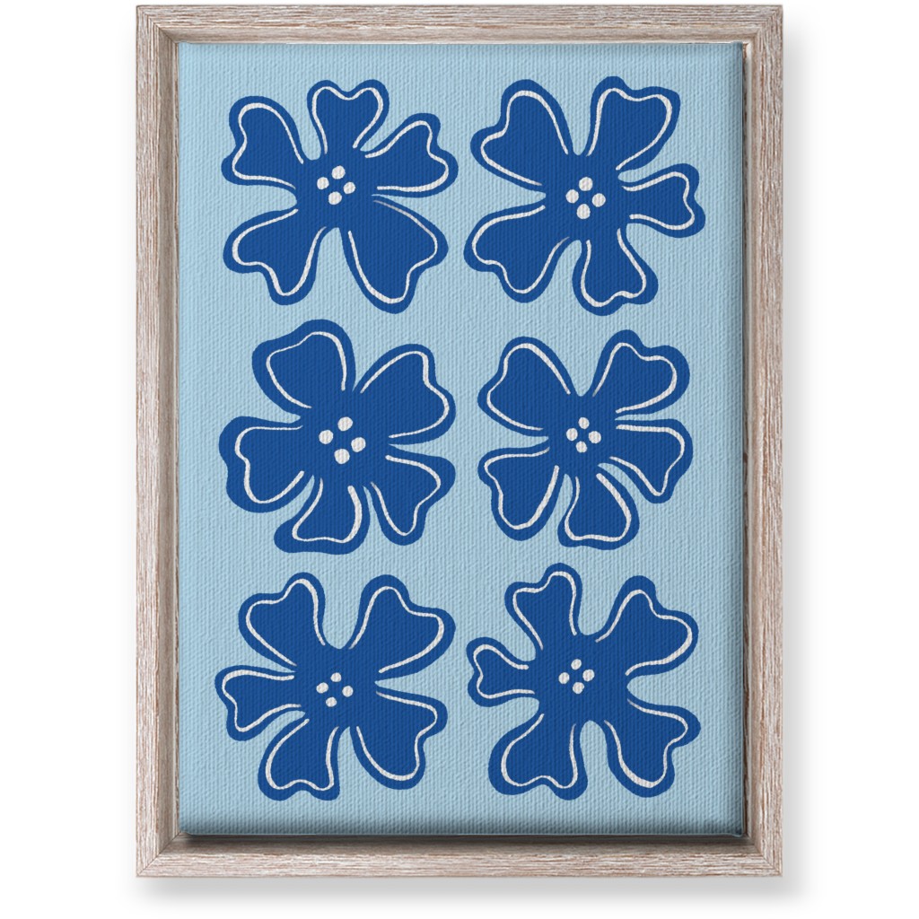 Button Flowers Wall Art, Rustic, Single piece, Canvas, 10x14, Blue, Sky