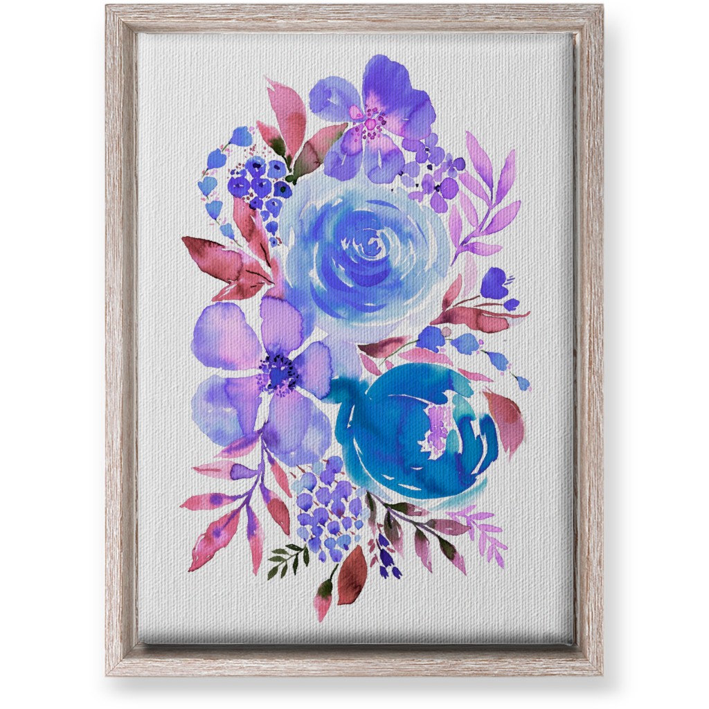 Summery Bouquet Wall Art, Rustic, Single piece, Canvas, 10x14, Blue