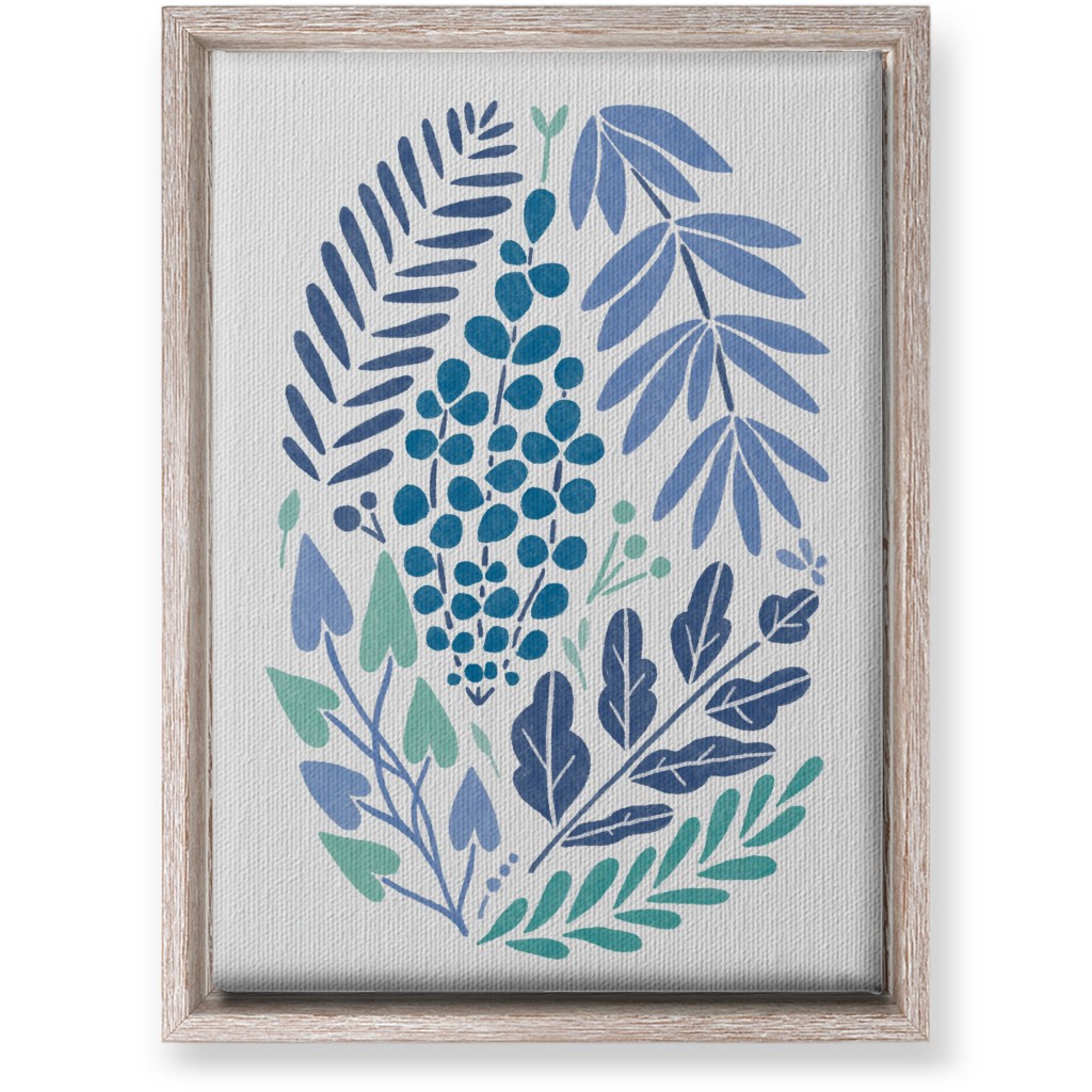 Botanical Composition Wall Art, Rustic, Single piece, Canvas, 10x14, Blue, Silver Lake