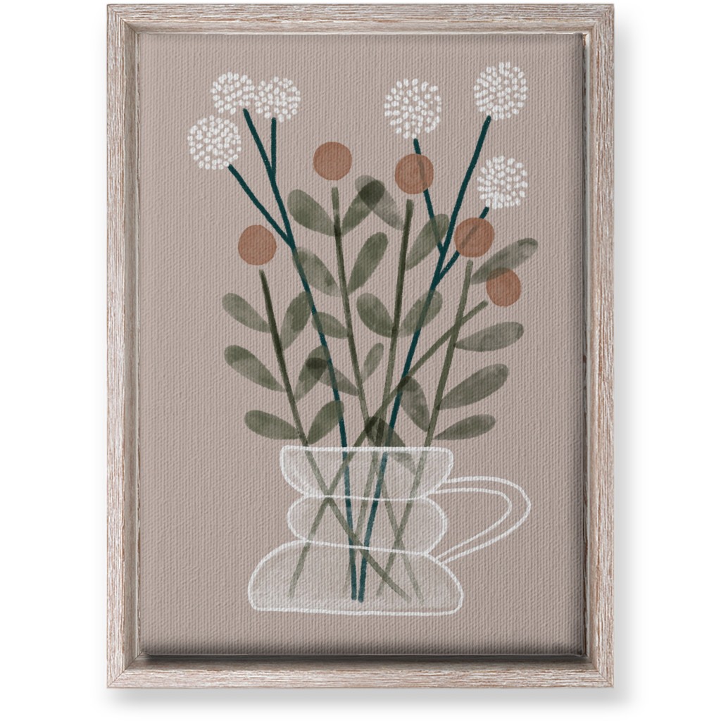 Coffee Pot Plants - Beige Wall Art, Rustic, Single piece, Canvas, 10x14, Beige, Pearl