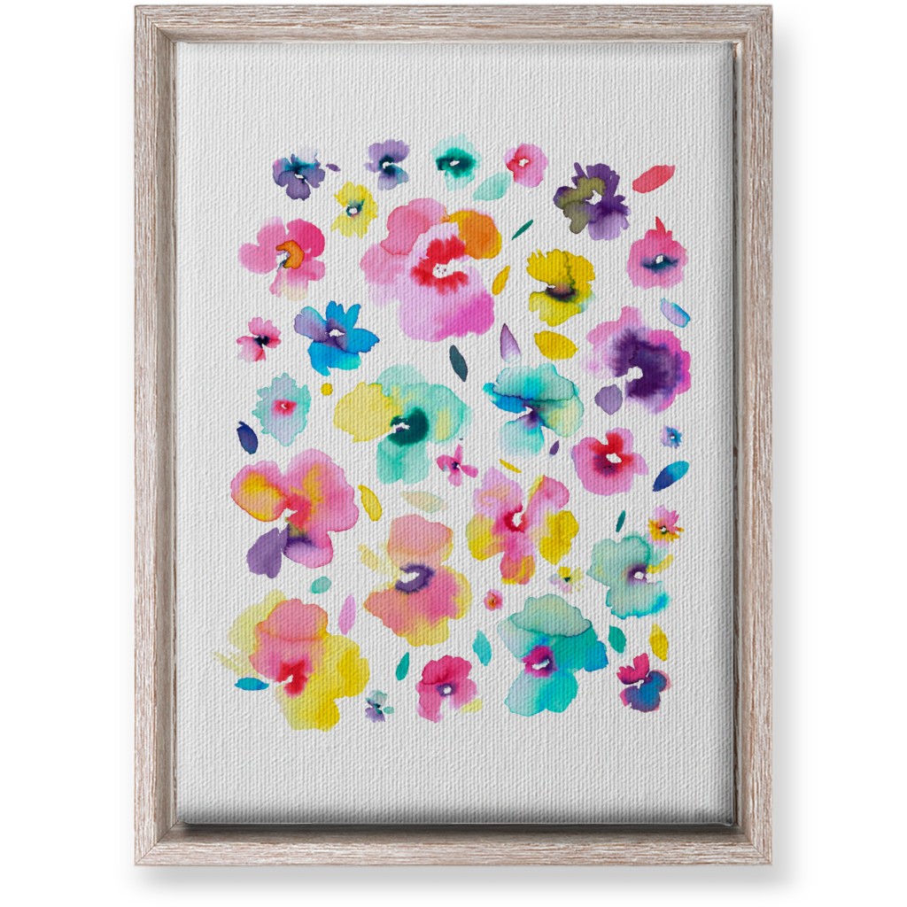 Watercolor Beautiful Flowers - Multi Wall Art, Rustic, Single piece, Canvas, 10x14, Multicolor