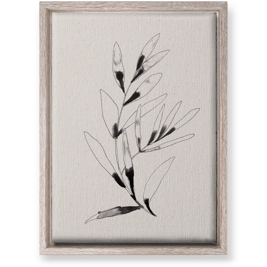 Olive Branch Watercolor - Neutral Wall Art, Rustic, Single piece, Canvas, 10x14, Beige