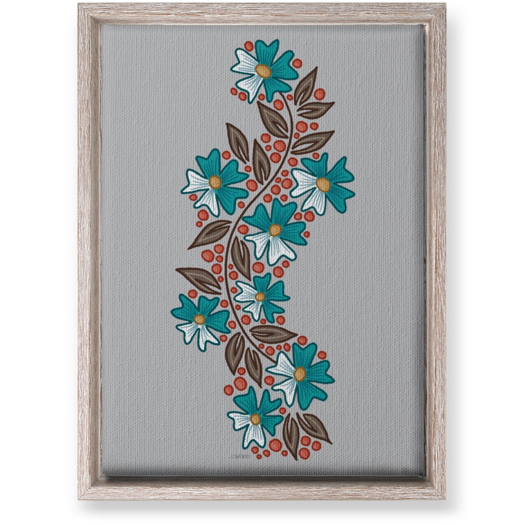 Floral Swish - Multi Wall Art, Rustic, Single piece, Canvas, 10x14, Gray, Gray