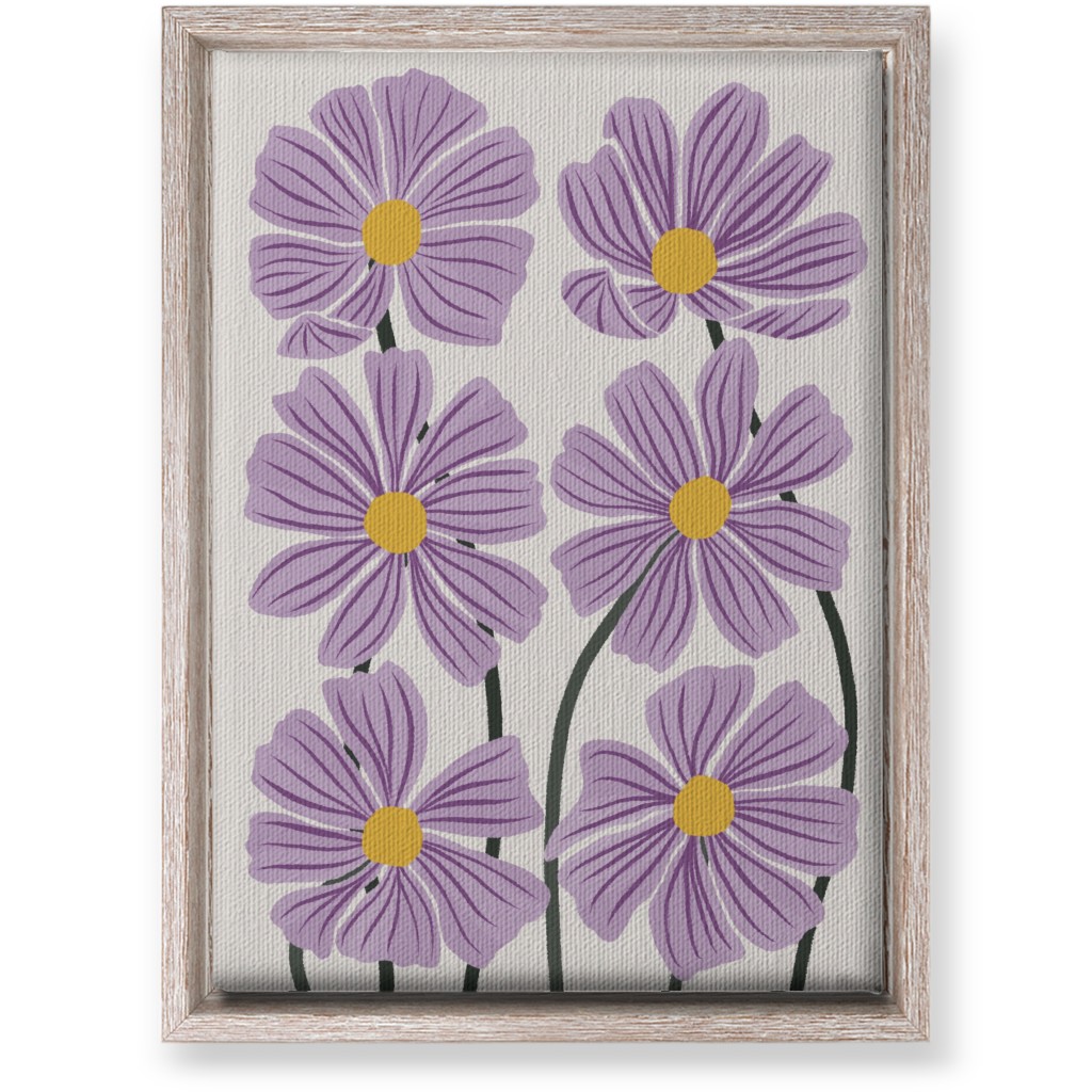 Botanical Cosmos Flowers Wall Art, Rustic, Single piece, Canvas, 10x14, Purple, Violet
