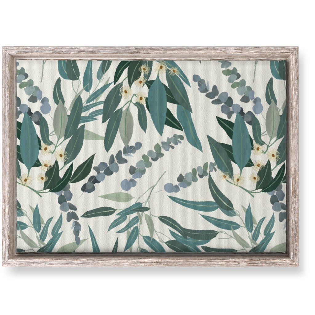 Eucalyptus - Green on White Wall Art, Rustic, Single piece, Canvas, 10x14, Green, Classic Green