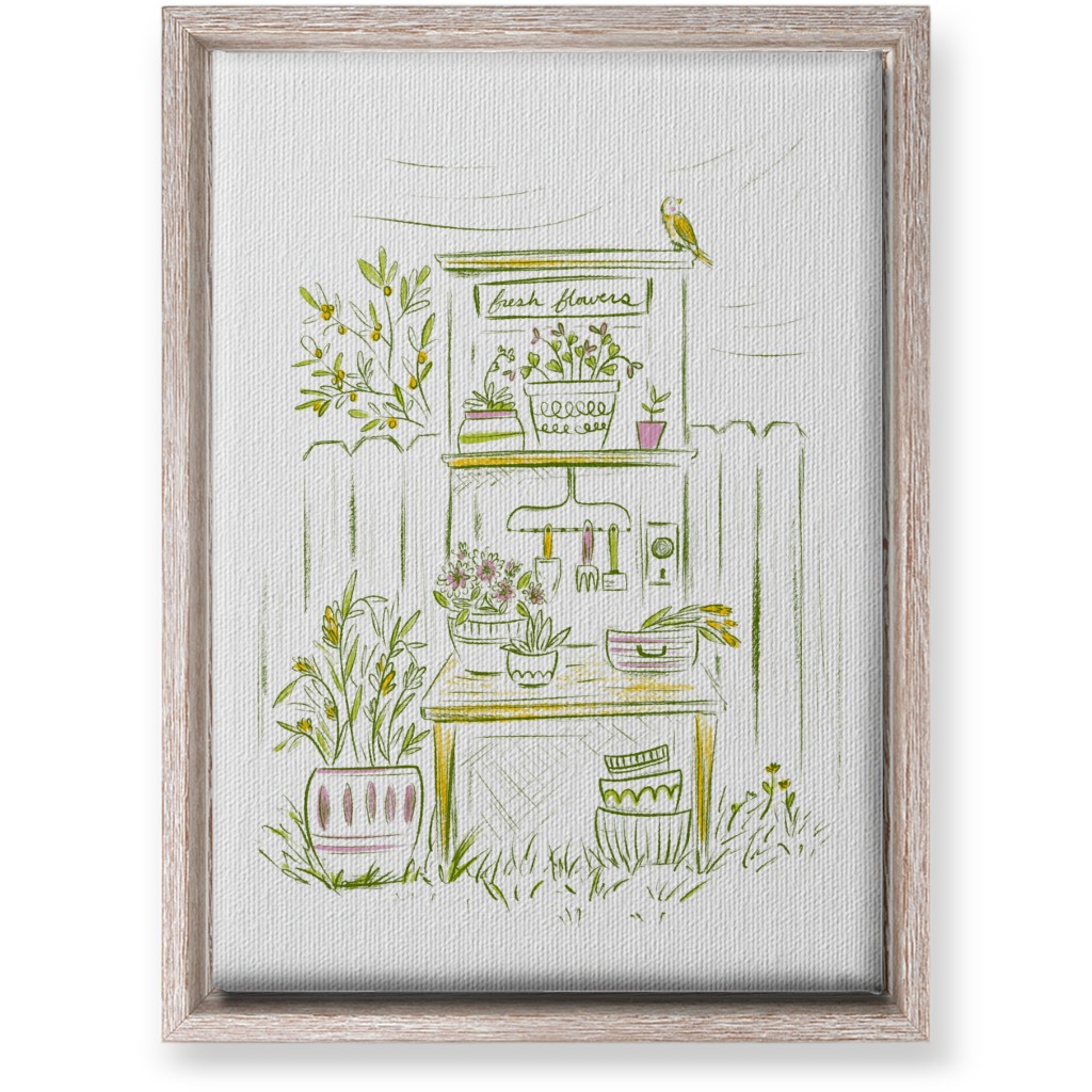 Fresh Flowers - Green Wall Art, Rustic, Single piece, Canvas, 10x14, Green, Classic Green