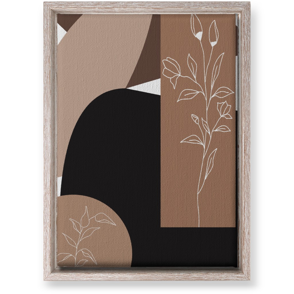 Botanical Abstract - Neutral Wall Art, Rustic, Single piece, Canvas, 10x14, Beige