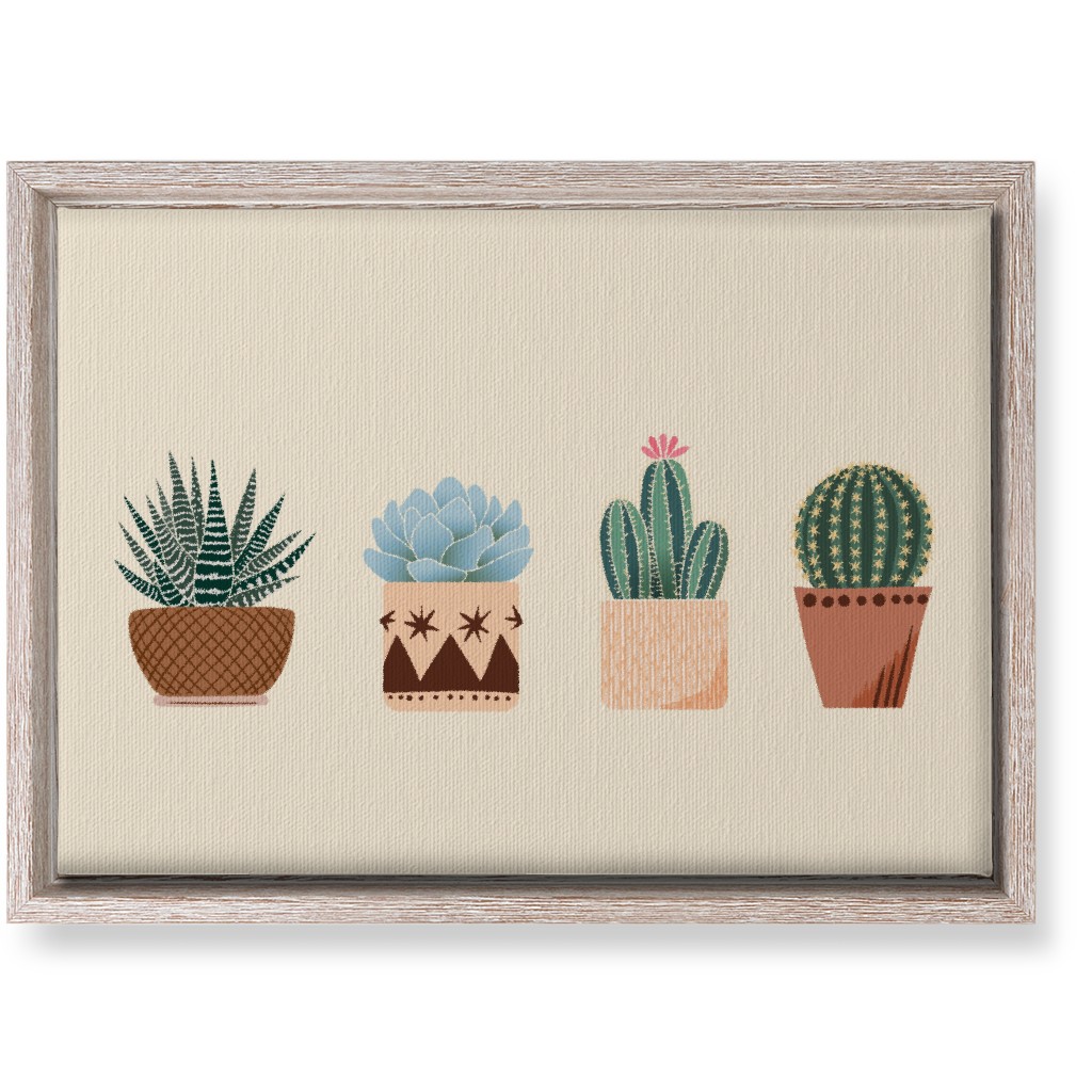 Cactus and Succulent Plants - Neutral Wall Art, Rustic, Single piece, Canvas, 10x14, Beige